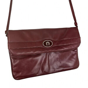 ETIENNE AIGNER vintage handmade leather shoulder purse oxblood burgandy rust